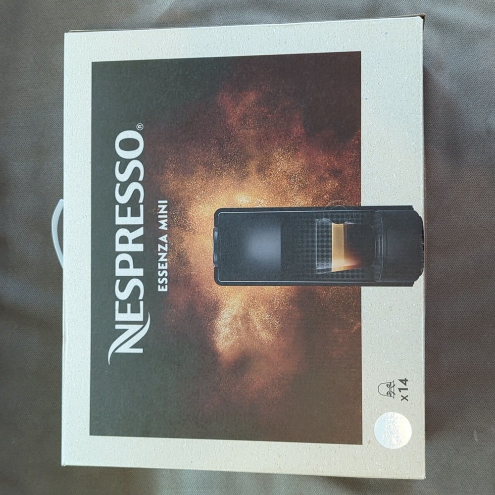 Nespresso Essenza Mini Espresso Machine by Breville, Pure White, 0.6 L w 14 Pods